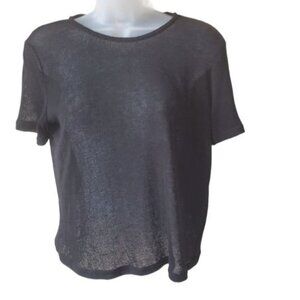MP|C‎ Womens Top Knit Black Short Sleeve Crewneck Stretchy Soft Casual XSmall